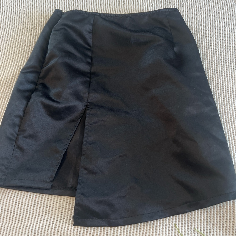 PrettyLittleThing Black Asymmetrical Wrap Skirt